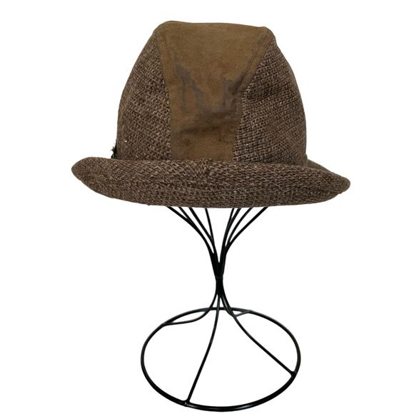 McGregor Sportswear Vintage Tweed Hat Fedora Brown Tan Wool Union USA Mens 7 1/8 - Picture 3 of 12